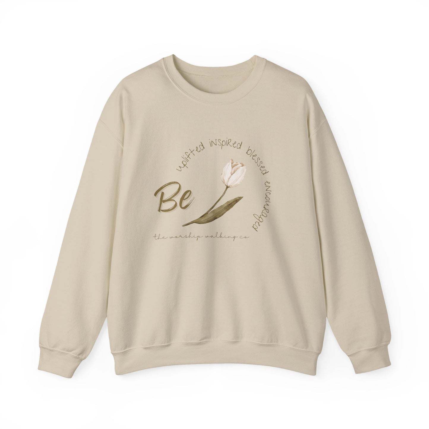 Worship Walking Be Encouraged, Be Inspired, Be Uplifted, Be Blessed - Unisex Crewneck Sweatshirt