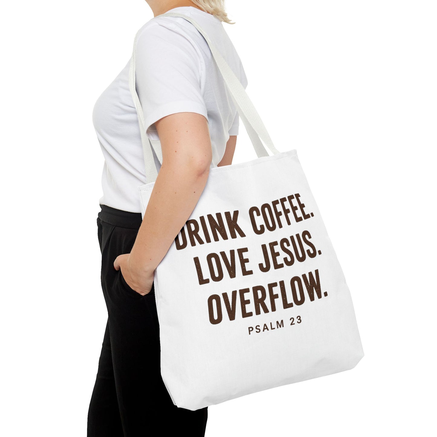 Book Bag - Drink Coffee, Love Jesus, Overflow