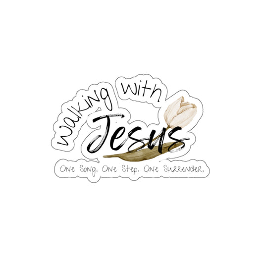 Walking With Jesus Die-Cut Stickers for Faith & Positivity, Perfect for Journals, Laptops, or Water bottles