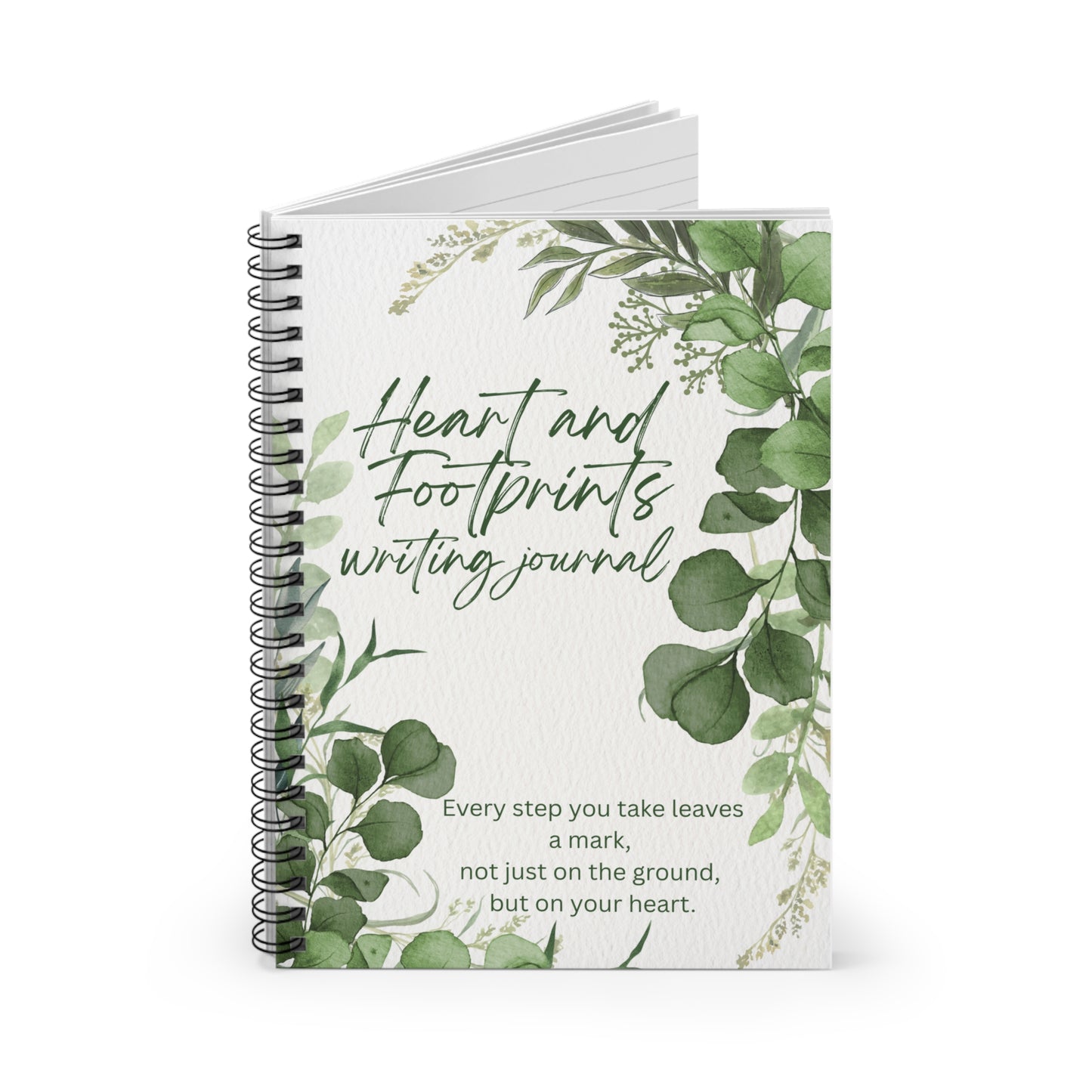 Heart and Footprints Blank Writing Spiral Notebook