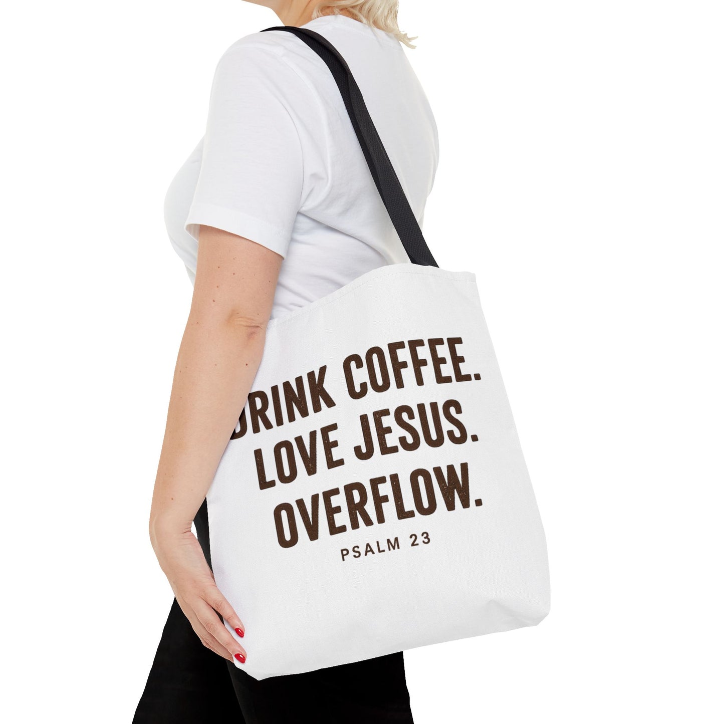 Book Bag - Drink Coffee, Love Jesus, Overflow