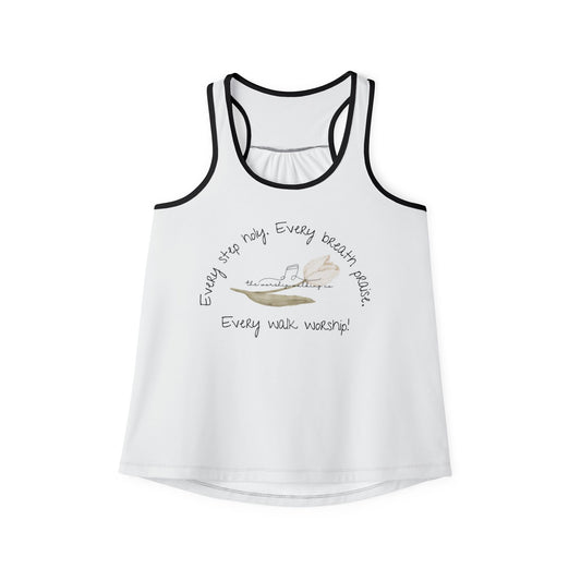 Worship Walking “Every Step Holy”, Women’s Tank with detailed collar