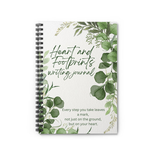 Heart and Footprints Blank Writing Spiral Notebook
