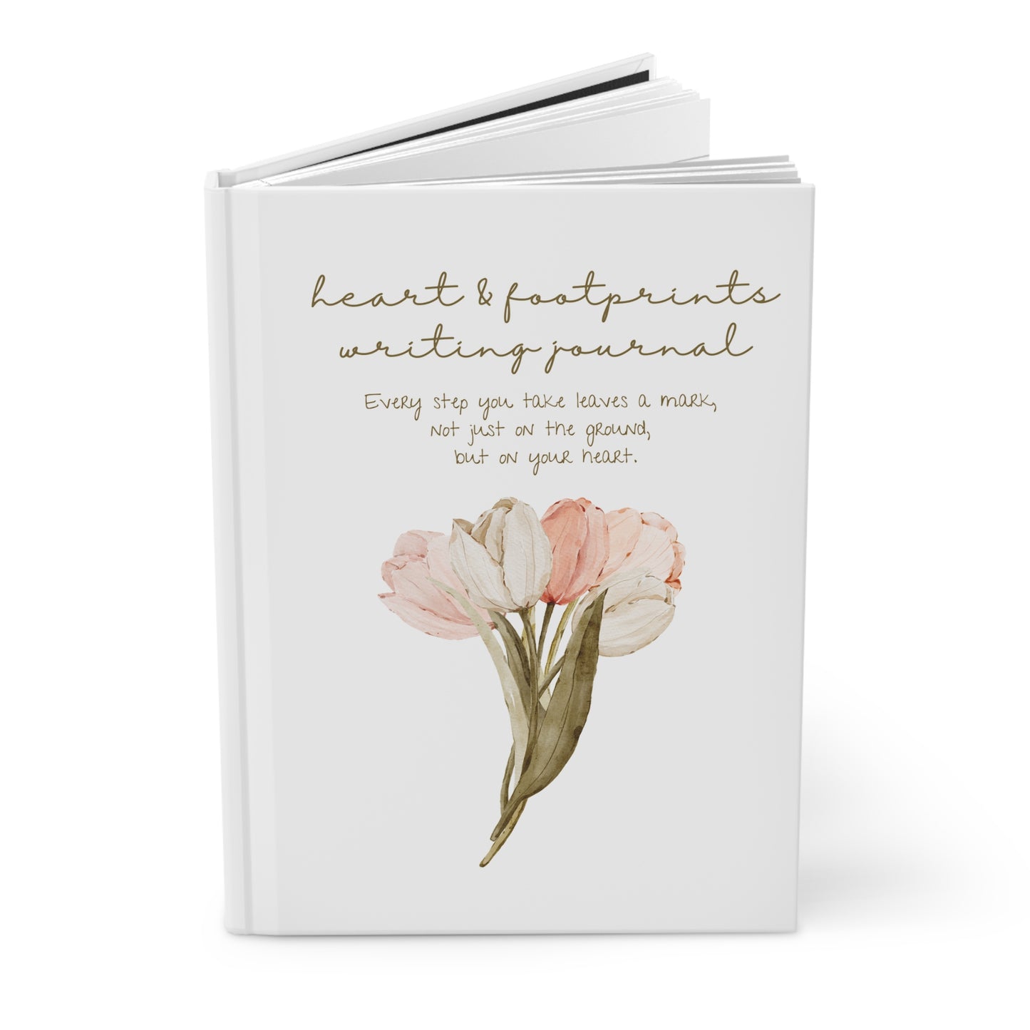 Heart & Footprints Blank Writing Notebook - Elegant Hardcover Journal for Reflection, Note-Taking, Mindfulness, Gratitude