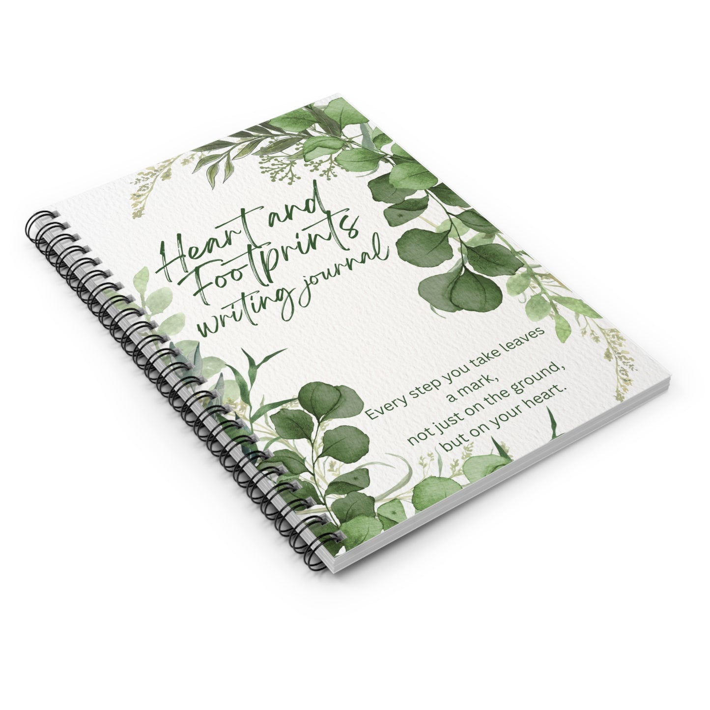 Heart and Footprints Blank Writing Spiral Notebook