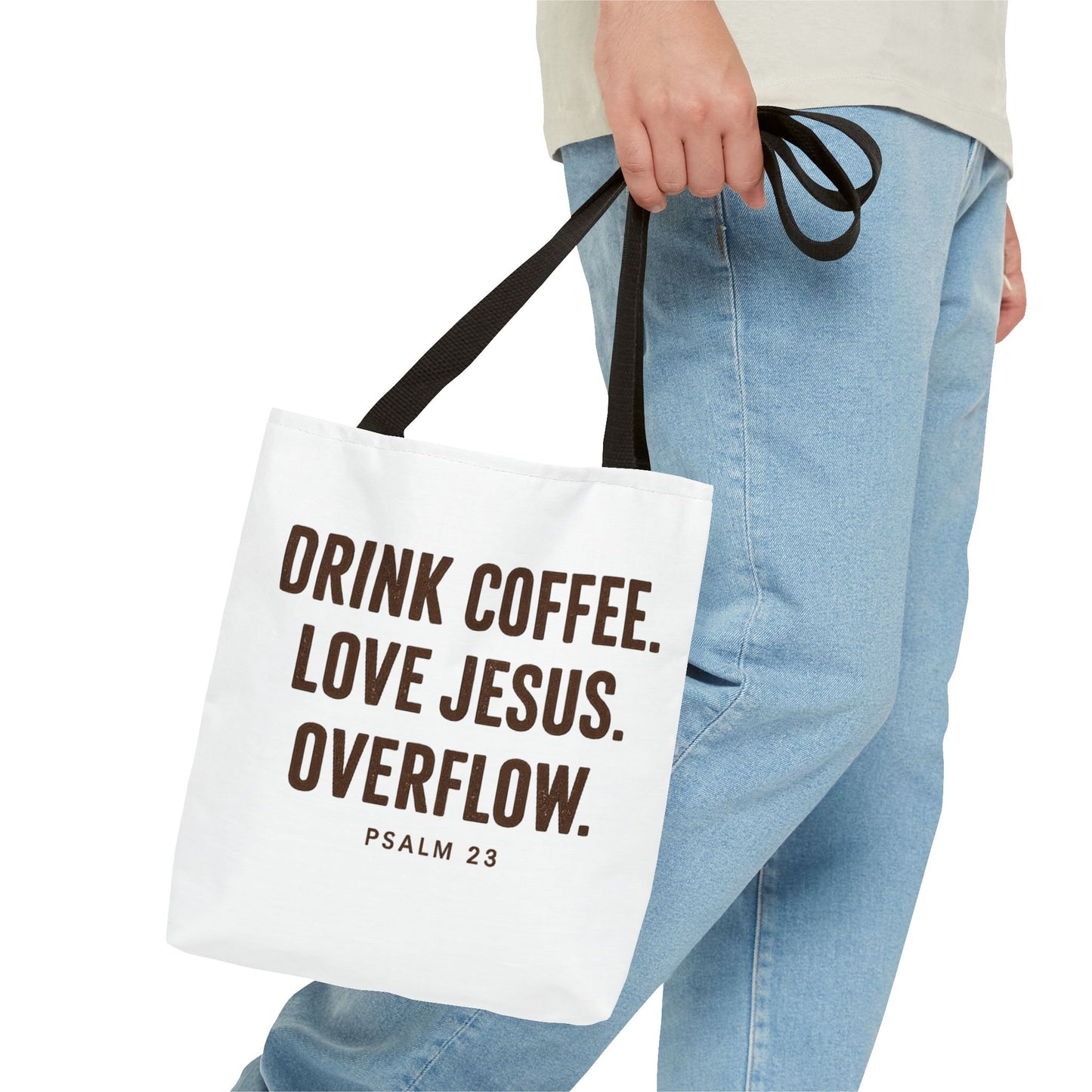 Book Bag - Drink Coffee, Love Jesus, Overflow