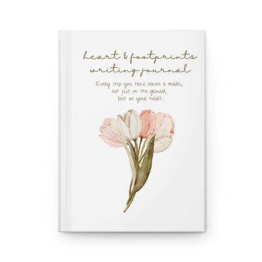 Heart & Footprints Blank Writing Notebook - Elegant Hardcover Journal for Reflection, Note-Taking, Mindfulness, Gratitude